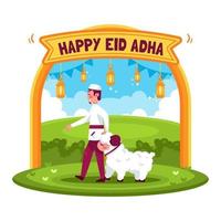 heureux eid adha concept vecteur