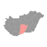 bacs kiskun comté carte, administratif district de Hongrie. vecteur illustration.