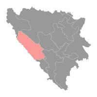 canton dix canton carte, administratif district de fédération de Bosnie et herzégovine. vecteur illustration.