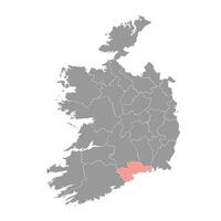 comté waterford carte, administratif comtés de Irlande. vecteur illustration.