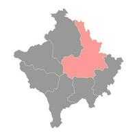 Pristina district carte, les quartiers de kosovo. vecteur illustration.