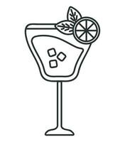 cocktail de l'alcool ligne icône isolé style vecteur
