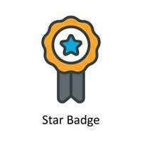 étoile badge vecteur remplir contour icône conception illustration. utilisateur interface symbole sur blanc Contexte eps dix fichier