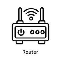routeur vecteur contour icône conception illustration. utilisateur interface symbole sur blanc Contexte eps dix fichier