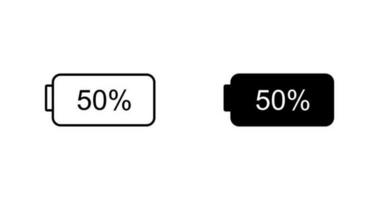 icône de vecteur de demi-batterie unique