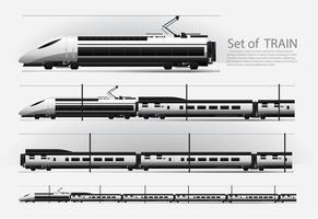 train à grande vitesse sur un ensemble d'illustration vectorielle de chemin de fer vecteur