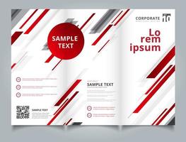 modèle brochure mise en page conception technologie abstraite géométrique couleur rouge brillant mouvement fond en diagonale. vecteur