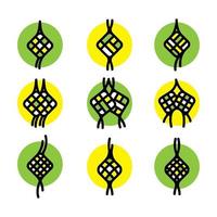 jeu d'icônes simple ketupat vecteur