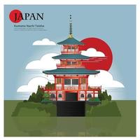 kumano nachi taisha japon point de repère et attractions de voyage illustration vectorielle vecteur