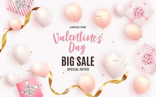 modèle de conception de fond de bannière de vente de la saint-valentin pour la publicité ou les annonces sur le Web ou les médias sociaux et la mode vecteur