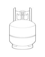 industriel gaz cylindres vecteur contour. contour de industriel gaz cylindres vecteur icône conception isolé sur blanc Contexte.