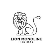 création de logo vectoriel lion ligne mono minimal