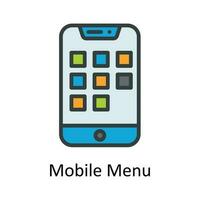 mobile menu vecteur remplir contour icône conception illustration. utilisateur interface symbole sur blanc Contexte eps dix fichier