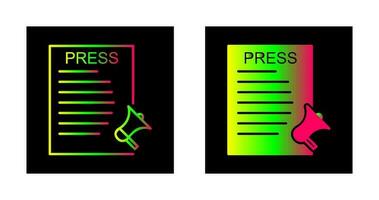 icône de vecteur de communiqués de presse unique