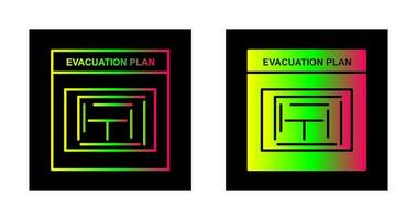 icône de vecteur de plan d'évacuation