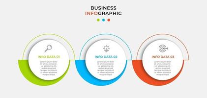 modèle d & # 39; entreprise de conception infographique vectorielle avec des icônes et 3 trois options ou étapes peuvent être utilisées pour les présentations de diagramme de processus vecteur