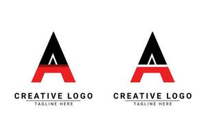 initiale lettre une logo. rouge et noir forme une lettre logo avec ombre utilisable pour affaires et l'image de marque logos. plat vecteur logo conception modèle élément.