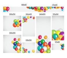 bannières de différentes tailles avec ensemble de collection de ballons vecteur