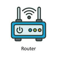 routeur vecteur remplir contour icône conception illustration. utilisateur interface symbole sur blanc Contexte eps dix fichier