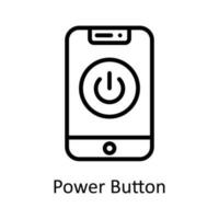 Puissance bouton vecteur contour icône conception illustration. utilisateur interface symbole sur blanc Contexte eps dix fichier