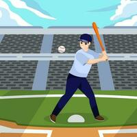 base-ball Jeu sport plat illustration vecteur