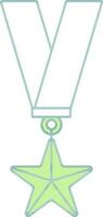 étoile médaille icône dans vert et blanc couleur. vecteur