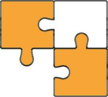 puzzle icône dans Orange et blanc couleur. vecteur