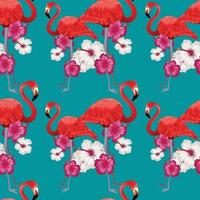 conception sans couture florale flamant rose vecteur