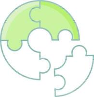 vecteur illustration de cercle puzzle icône dans vert et blanc couleur.