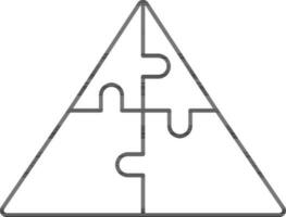 illustration de Triangle puzzle icône dans mince ligne art. vecteur
