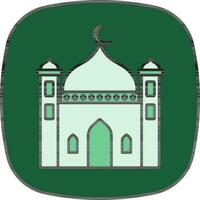 mosquée icône sur vert Contexte. vecteur