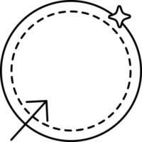 La Flèche avec pièce de monnaie icône dans noir ligne art. vecteur