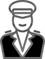 marin personnage icône dans noir et blanc couleur. vecteur