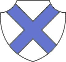 Écosse bouclier icône dans bleu et blanc couleur. vecteur