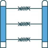 barbelé câble clôture icône dans bleu et blanc couleur. vecteur