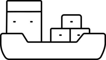 récipient navire icône dans mince ligne art. vecteur