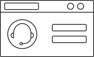 en ligne client un service icône dans noir ligne art. vecteur