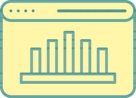 bar graphique sur la toile page icône dans Jaune et vert couleur. vecteur