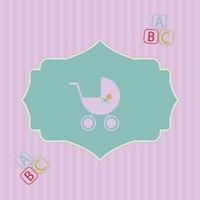 carte mignonne de douche de bébé pour fille vecteur