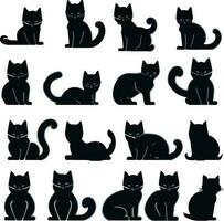 vecteur de silhouettes de chat