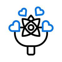 bouquet l'amour icône bicolore bleu style Valentin illustration symbole parfait. vecteur