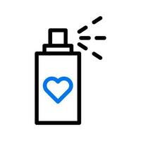 cosmétique l'amour icône bicolore bleu style Valentin illustration symbole parfait. vecteur