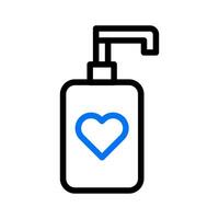 cosmétique l'amour icône bicolore bleu style Valentin illustration symbole parfait. vecteur