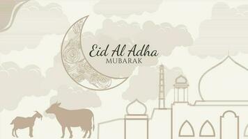 eid Al adha mubarak Contexte vecteur plat conception