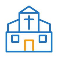 cathédrale icône bicolore bleu Orange Couleur Pâques symbole illustration. vecteur