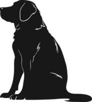 obéir animal de compagnie chien silhouette noir et blanc classique vecteur