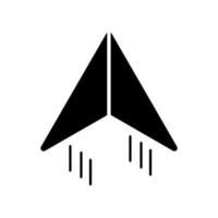 papier avion remplir icône symbole vecteur. noir glyphe papier avion icône vecteur