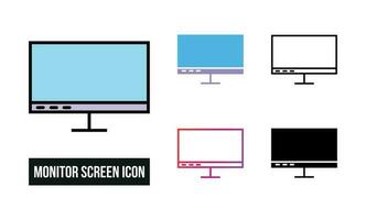 moniteur écran icône ensemble vecteur illustration