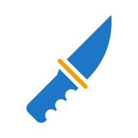 couteau icône solide bleu Orange bleu Couleur militaire symbole parfait. vecteur