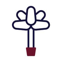 fleur icône bichromie bordeaux marine Couleur Pâques symbole illustration. vecteur